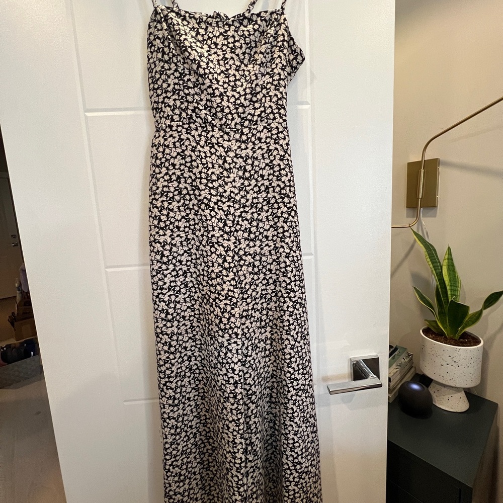 French Connection Black and White Floral Jumpsuit